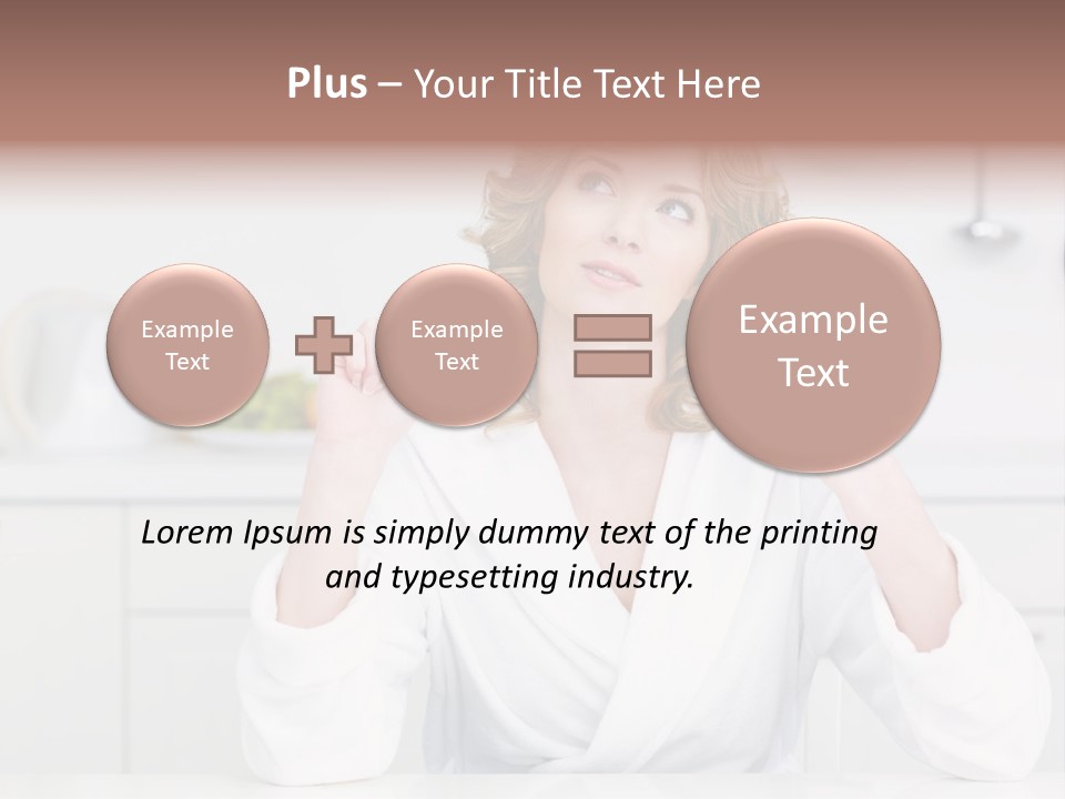 A Woman Is Holding A Cupcake And An Apple PowerPoint Template