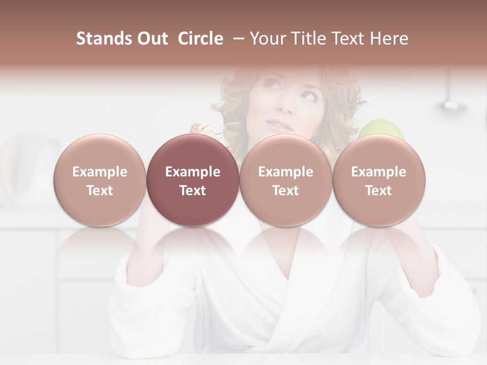 A Woman Is Holding A Cupcake And An Apple PowerPoint Template