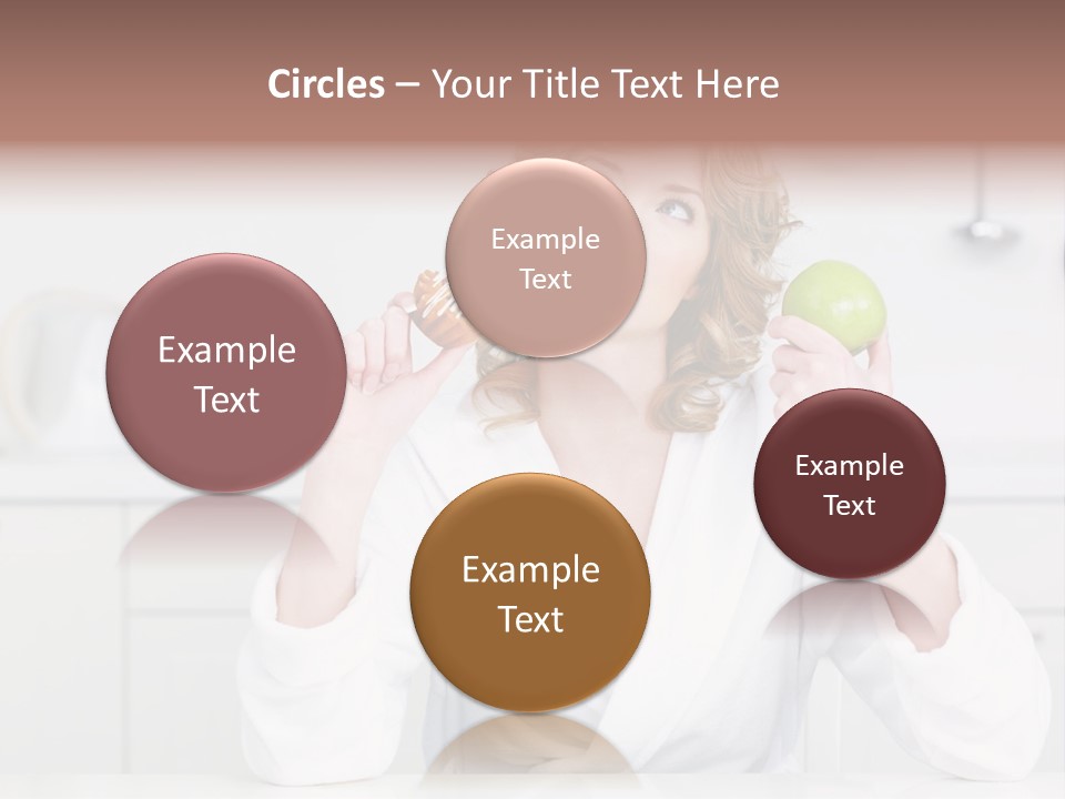 A Woman Is Holding A Cupcake And An Apple PowerPoint Template