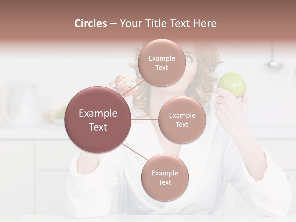 A Woman Is Holding A Cupcake And An Apple PowerPoint Template