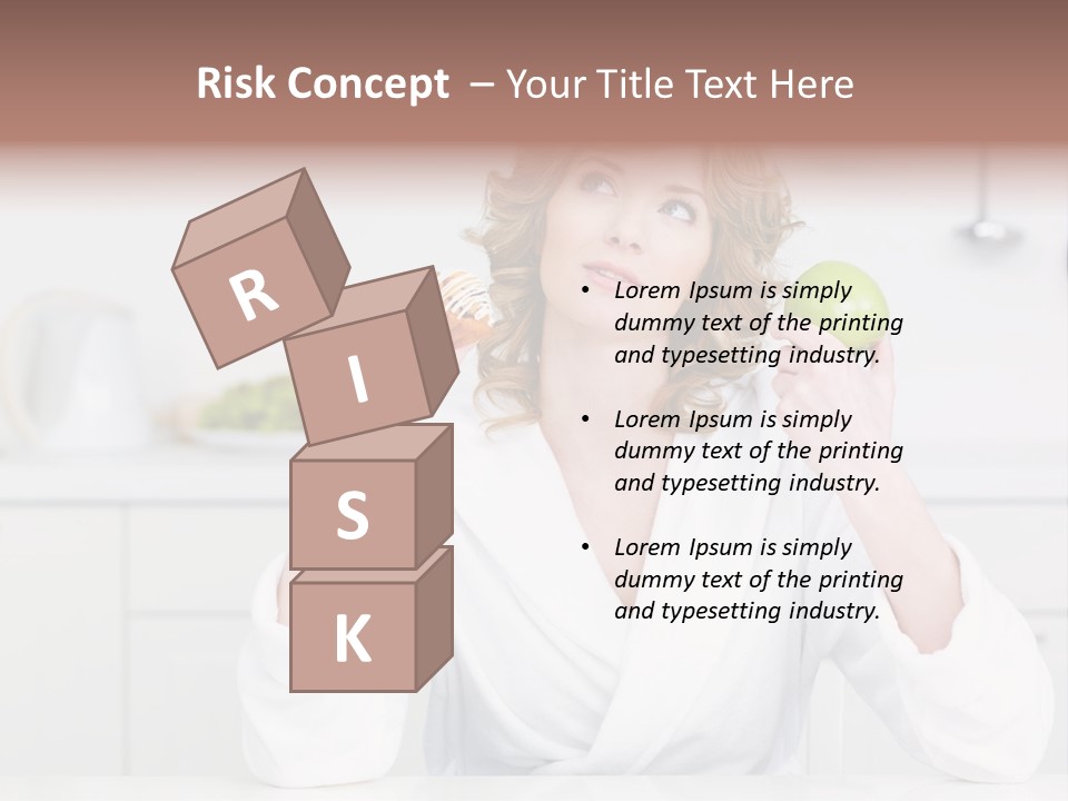 A Woman Is Holding A Cupcake And An Apple PowerPoint Template