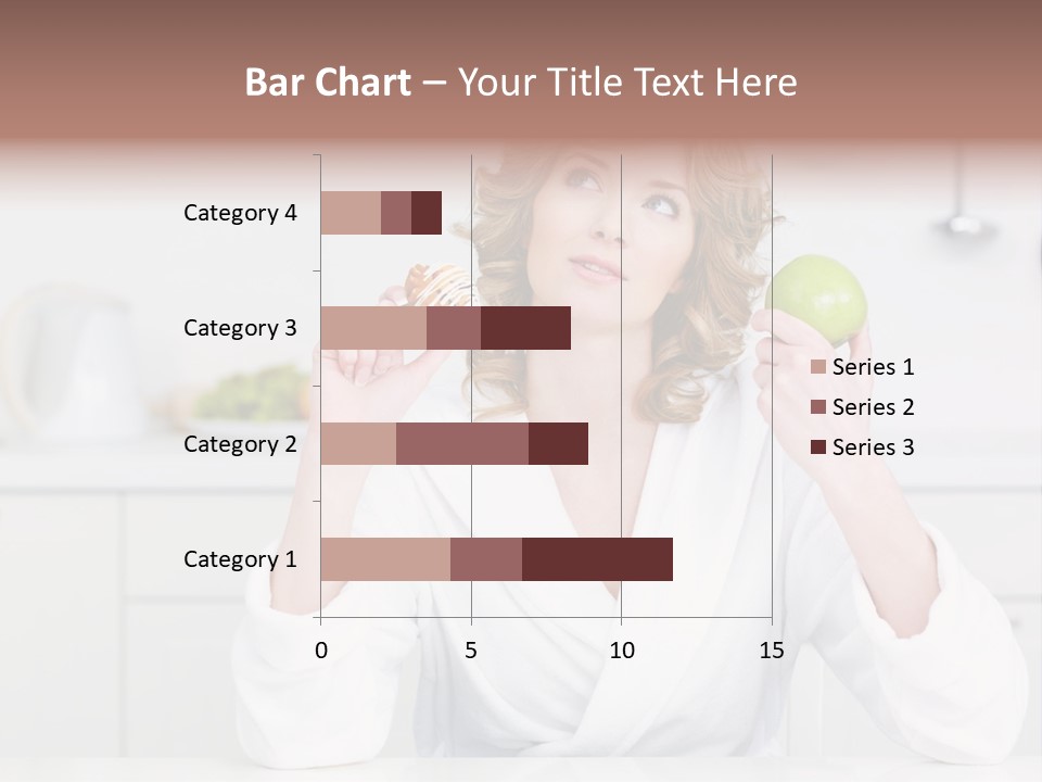 A Woman Is Holding A Cupcake And An Apple PowerPoint Template