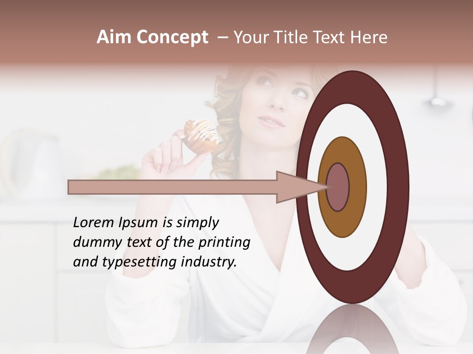 A Woman Is Holding A Cupcake And An Apple PowerPoint Template