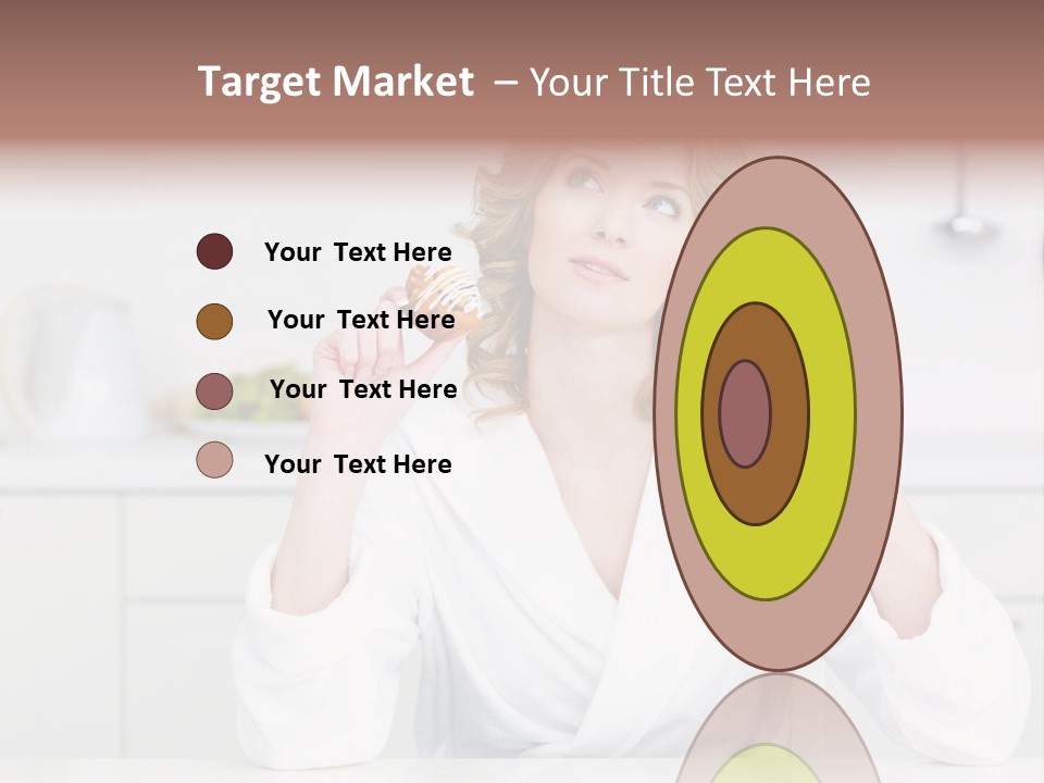 A Woman Is Holding A Cupcake And An Apple PowerPoint Template