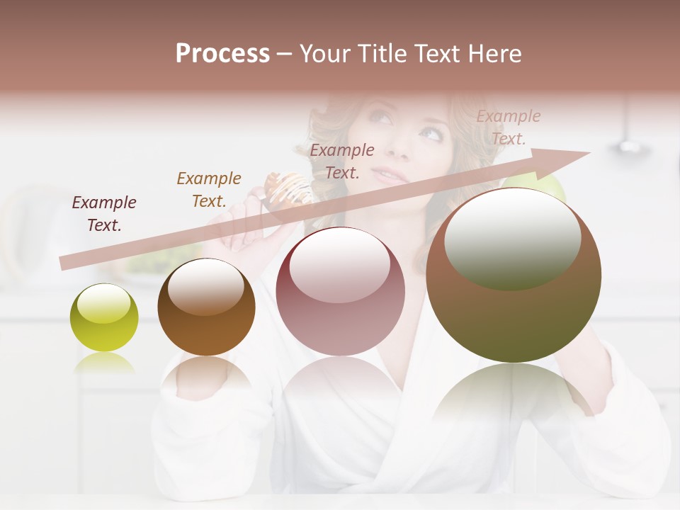 A Woman Is Holding A Cupcake And An Apple PowerPoint Template