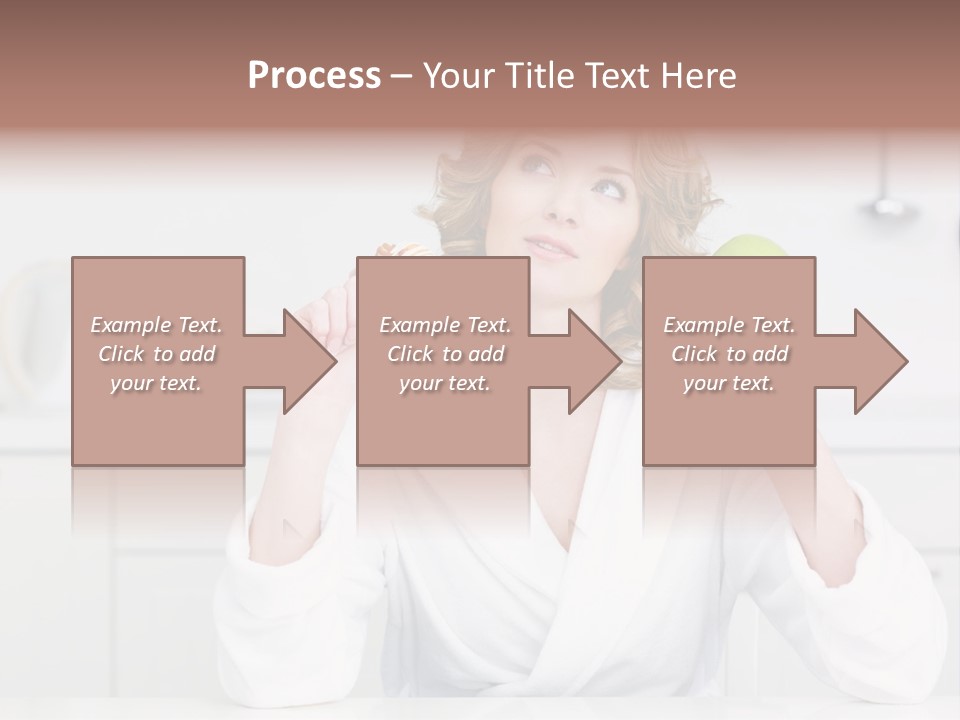 A Woman Is Holding A Cupcake And An Apple PowerPoint Template