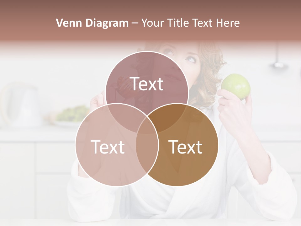 A Woman Is Holding A Cupcake And An Apple PowerPoint Template