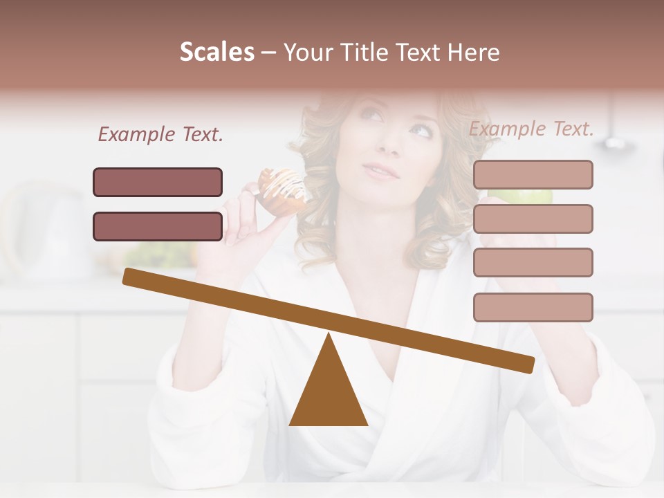 A Woman Is Holding A Cupcake And An Apple PowerPoint Template