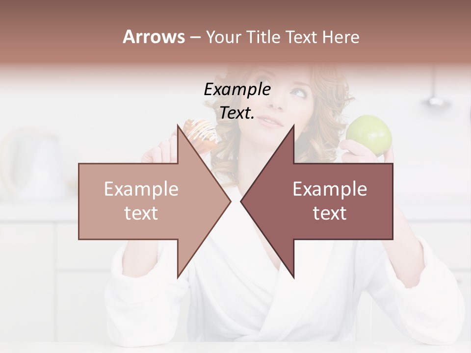 A Woman Is Holding A Cupcake And An Apple PowerPoint Template