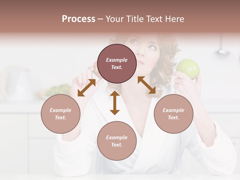 A Woman Is Holding A Cupcake And An Apple PowerPoint Template