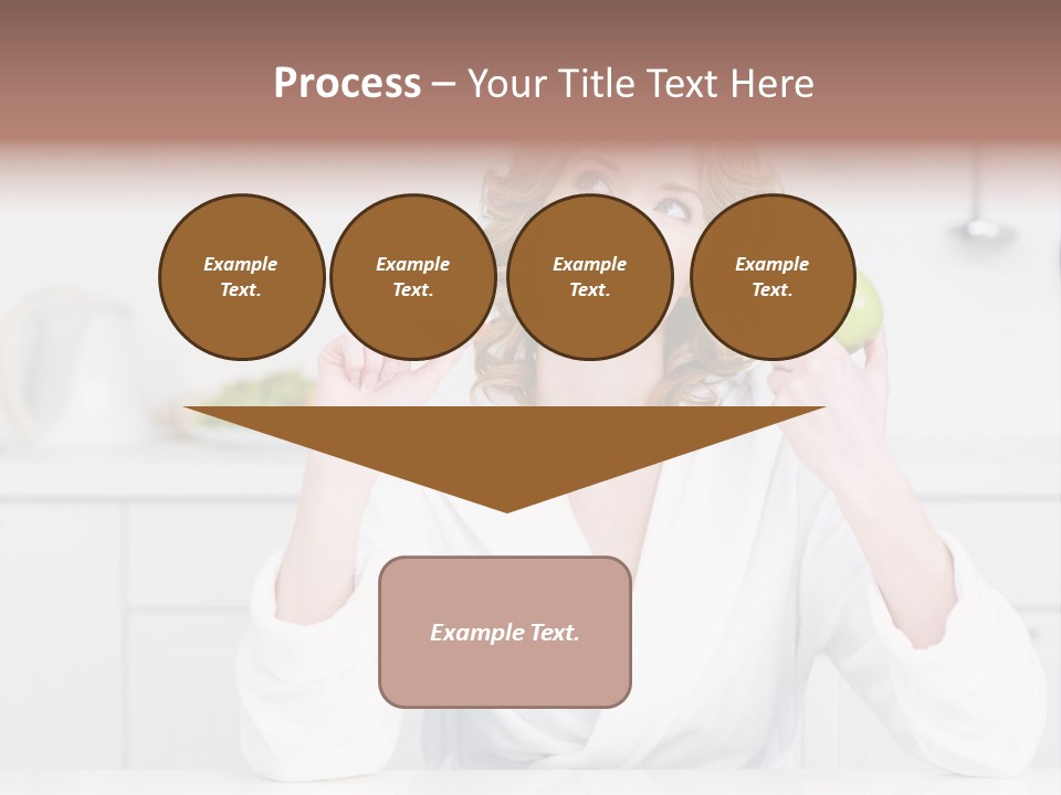 A Woman Is Holding A Cupcake And An Apple PowerPoint Template