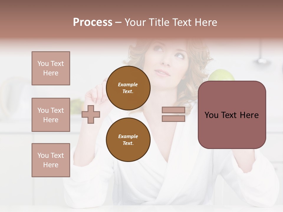 A Woman Is Holding A Cupcake And An Apple PowerPoint Template