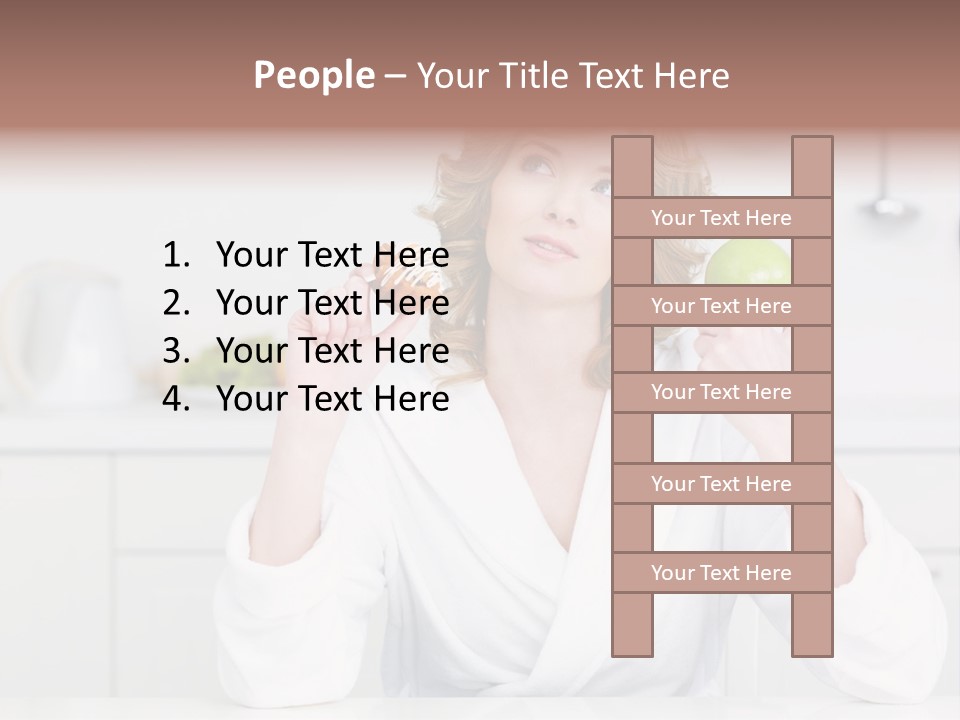 A Woman Is Holding A Cupcake And An Apple PowerPoint Template