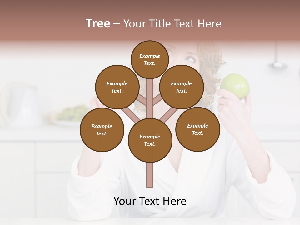 A Woman Is Holding A Cupcake And An Apple PowerPoint Template