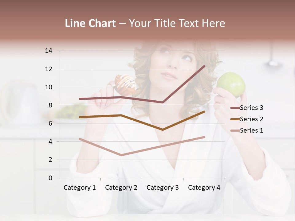 A Woman Is Holding A Cupcake And An Apple PowerPoint Template