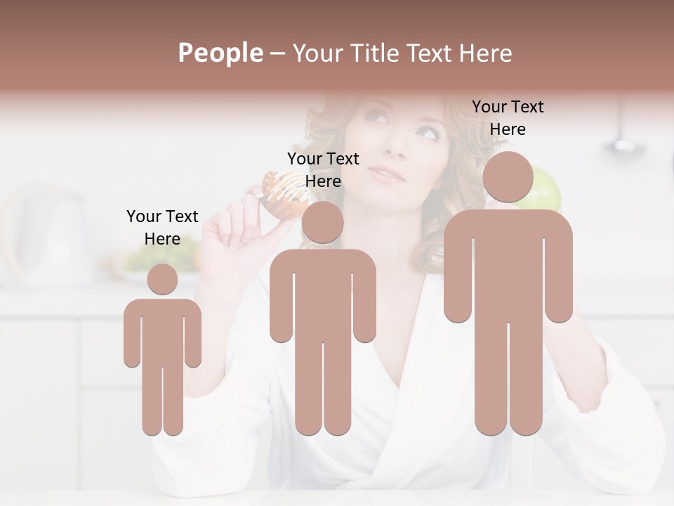 A Woman Is Holding A Cupcake And An Apple PowerPoint Template