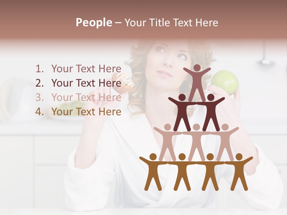 A Woman Is Holding A Cupcake And An Apple PowerPoint Template