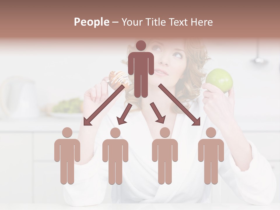 A Woman Is Holding A Cupcake And An Apple PowerPoint Template