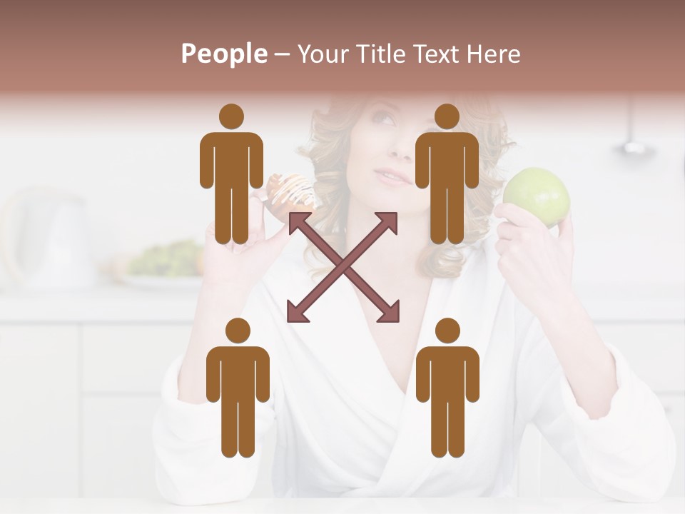 A Woman Is Holding A Cupcake And An Apple PowerPoint Template