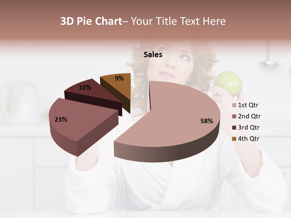 A Woman Is Holding A Cupcake And An Apple PowerPoint Template
