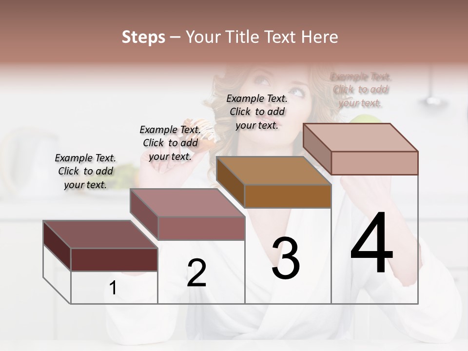 A Woman Is Holding A Cupcake And An Apple PowerPoint Template