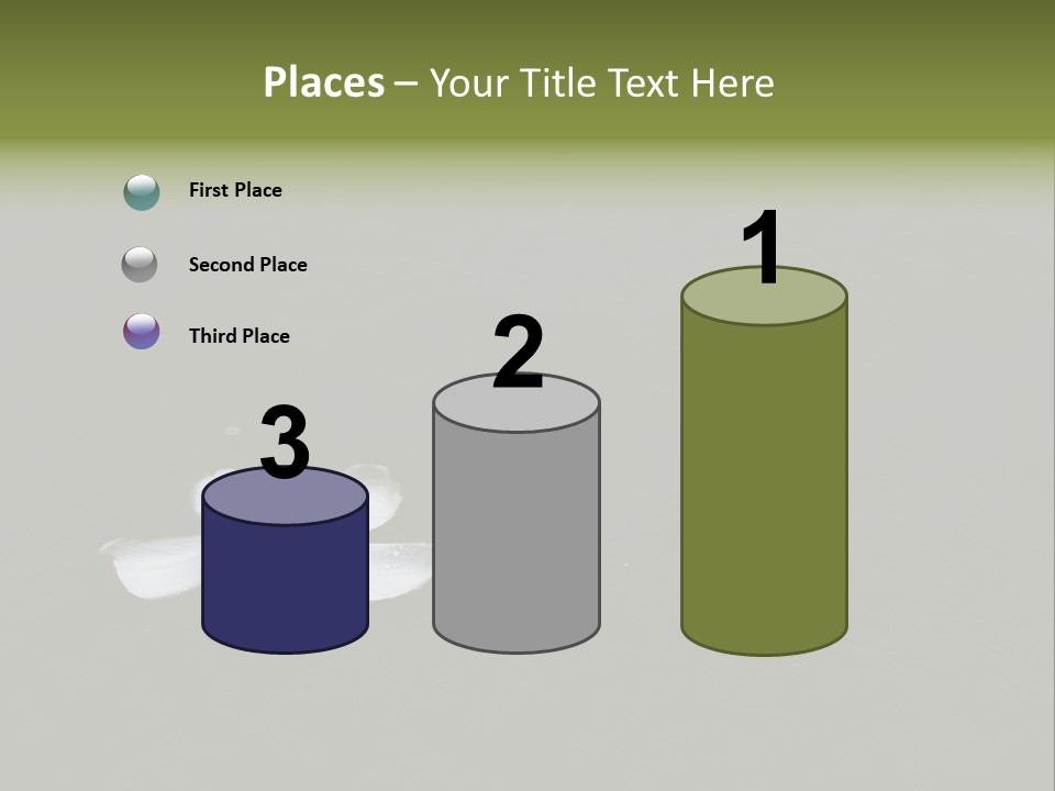 A White Flower Sitting On Top Of A Black Surface PowerPoint Template