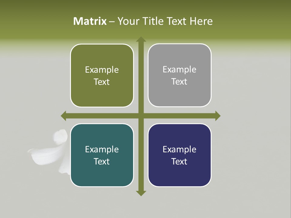 A White Flower Sitting On Top Of A Black Surface PowerPoint Template