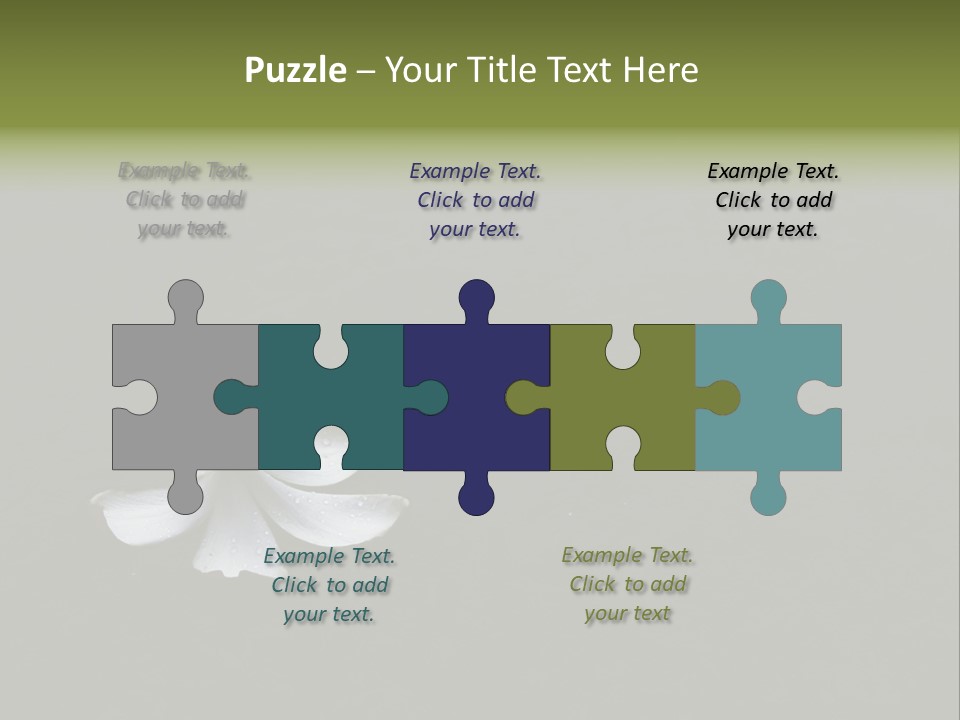 A White Flower Sitting On Top Of A Black Surface PowerPoint Template