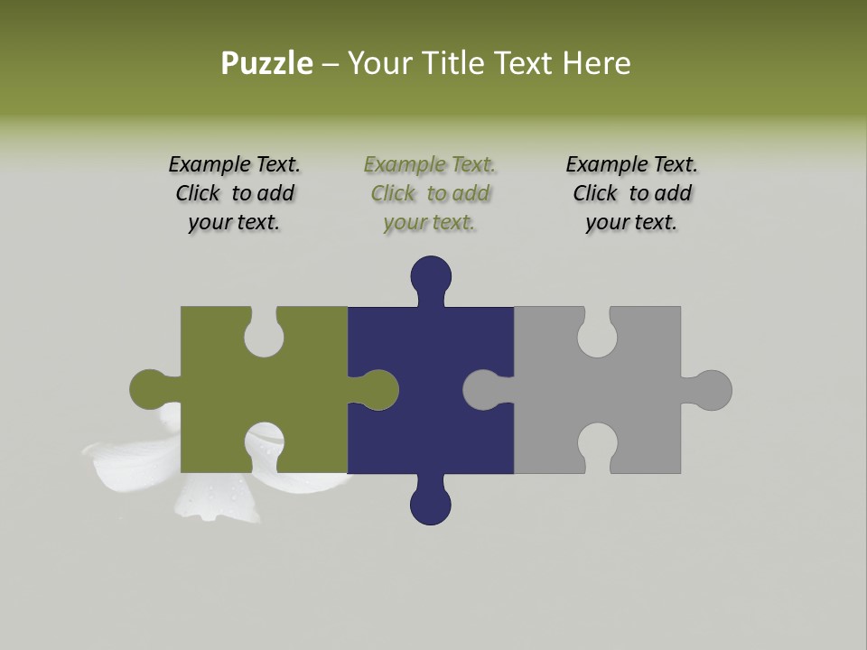 A White Flower Sitting On Top Of A Black Surface PowerPoint Template