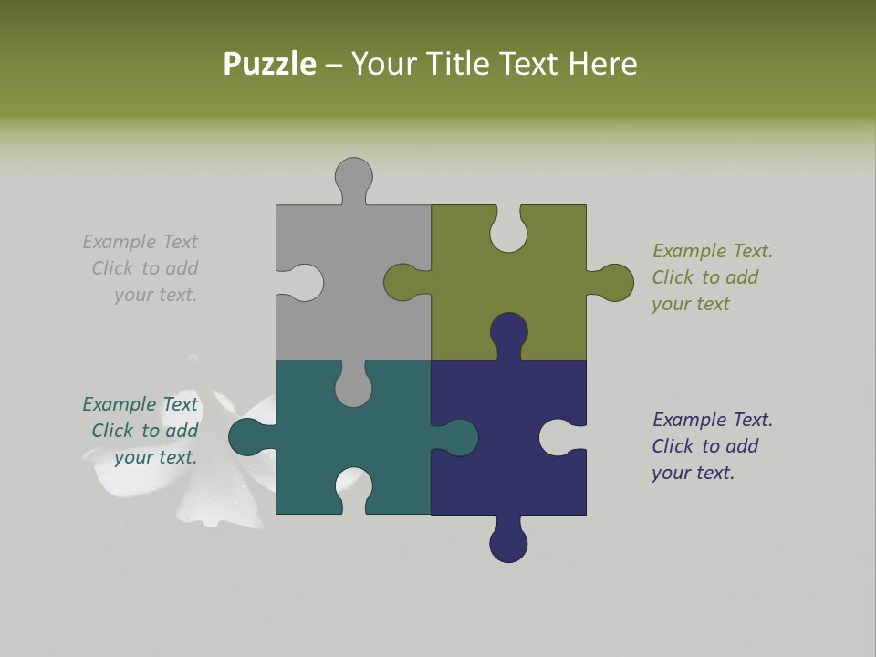 A White Flower Sitting On Top Of A Black Surface PowerPoint Template