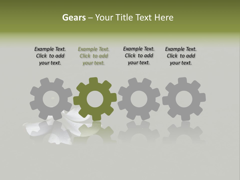 A White Flower Sitting On Top Of A Black Surface PowerPoint Template