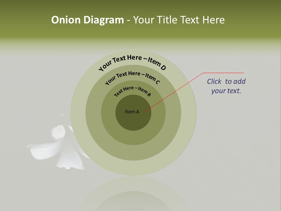 A White Flower Sitting On Top Of A Black Surface PowerPoint Template