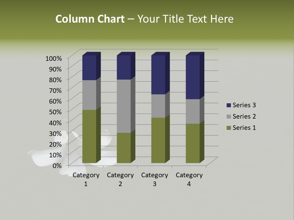 A White Flower Sitting On Top Of A Black Surface PowerPoint Template