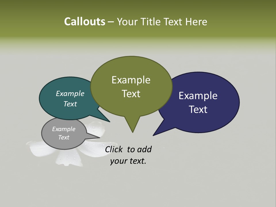 A White Flower Sitting On Top Of A Black Surface PowerPoint Template