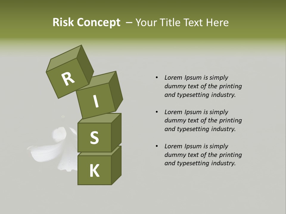 A White Flower Sitting On Top Of A Black Surface PowerPoint Template