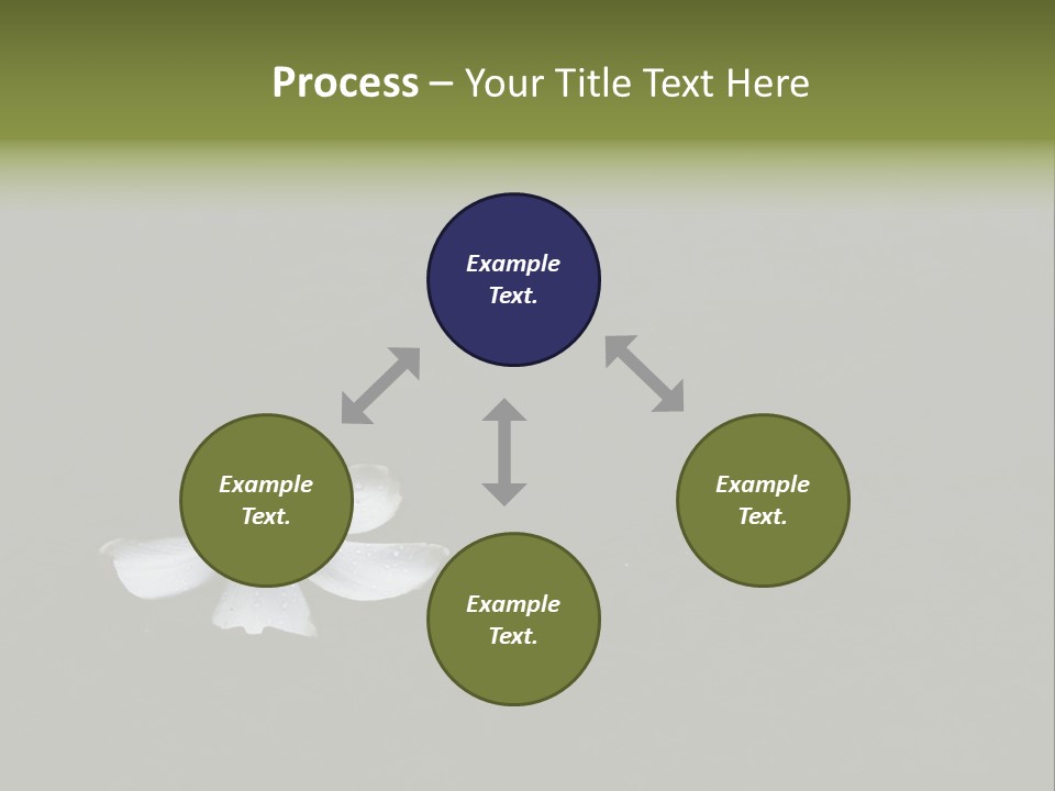 A White Flower Sitting On Top Of A Black Surface PowerPoint Template