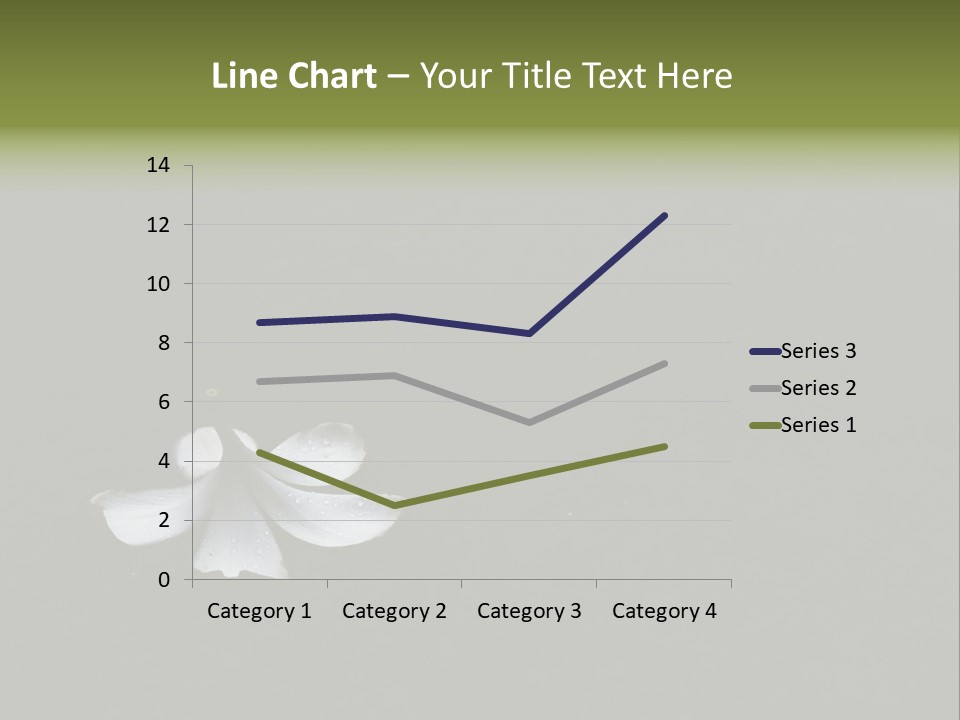 A White Flower Sitting On Top Of A Black Surface PowerPoint Template