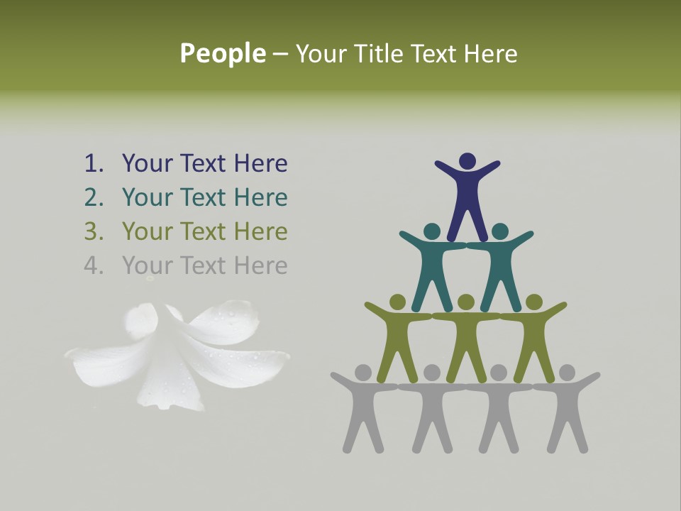 A White Flower Sitting On Top Of A Black Surface PowerPoint Template