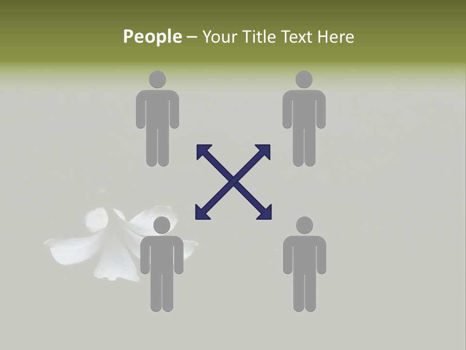 A White Flower Sitting On Top Of A Black Surface PowerPoint Template