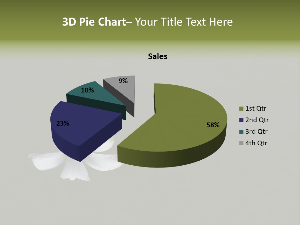 A White Flower Sitting On Top Of A Black Surface PowerPoint Template