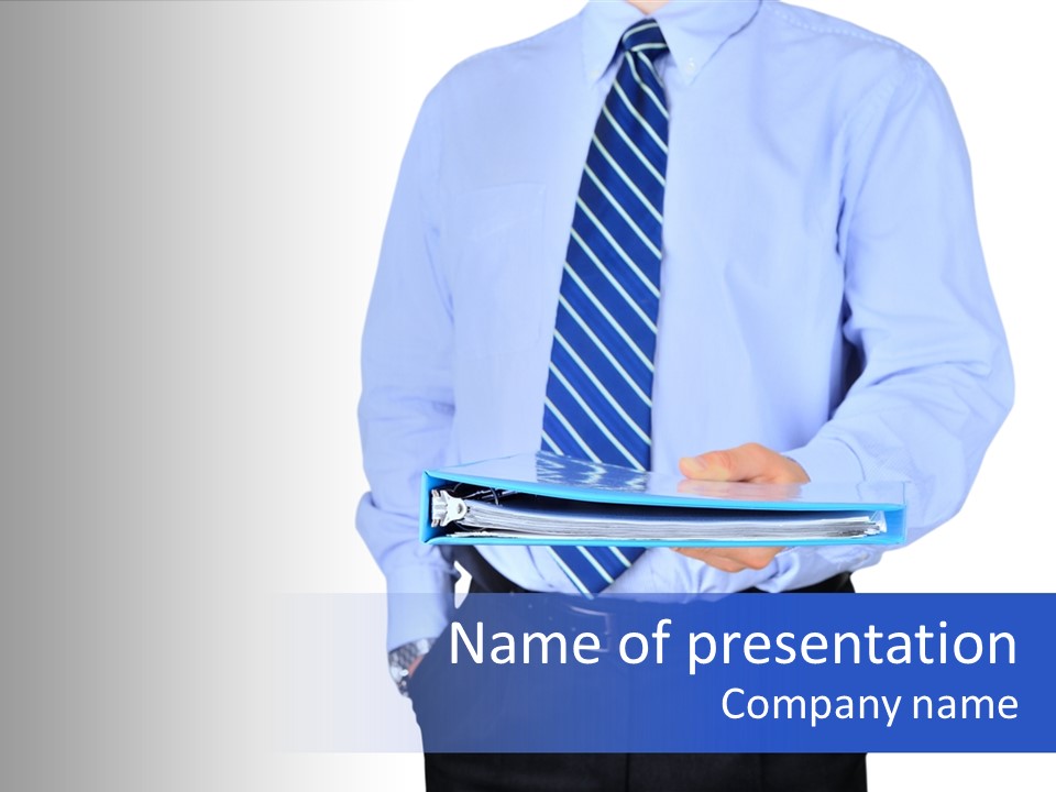 Business Folder Businessman PowerPoint Template