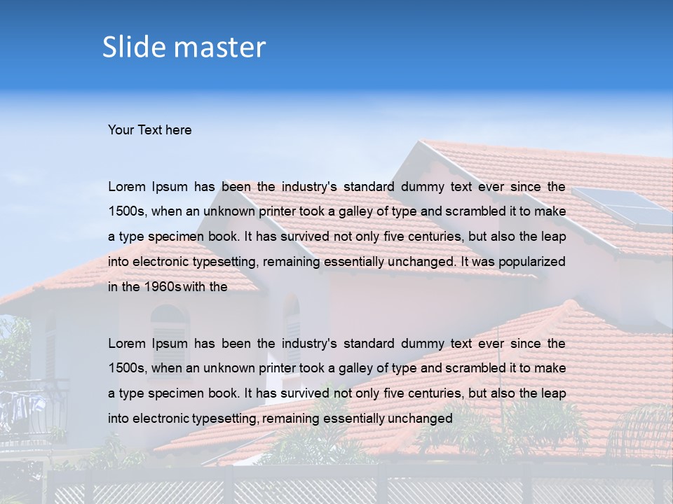 A House With A Solar Panel On The Roof PowerPoint Template