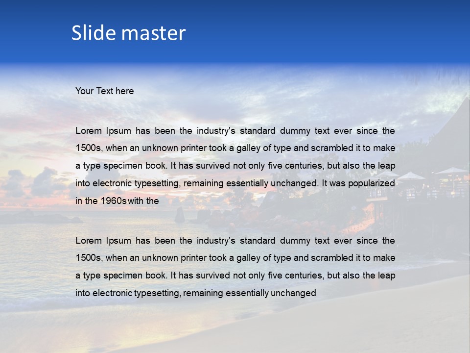 A Beautiful Sunset On A Tropical Beach Powerpoint Template PowerPoint Template