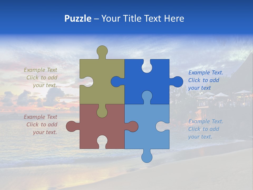 A Beautiful Sunset On A Tropical Beach Powerpoint Template PowerPoint Template