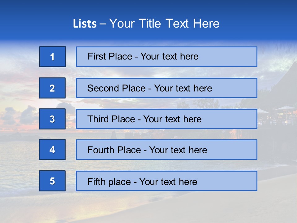 A Beautiful Sunset On A Tropical Beach Powerpoint Template PowerPoint Template