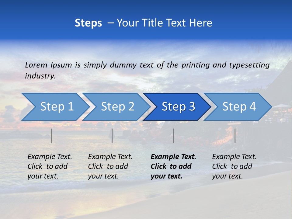 A Beautiful Sunset On A Tropical Beach Powerpoint Template PowerPoint Template