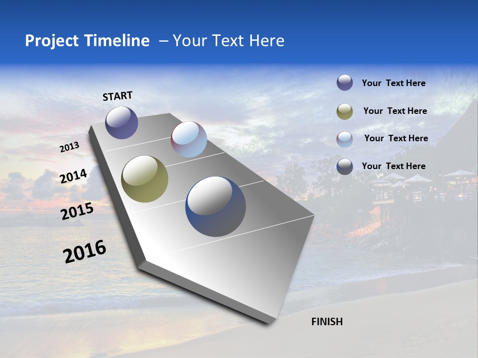 A Beautiful Sunset On A Tropical Beach Powerpoint Template PowerPoint Template