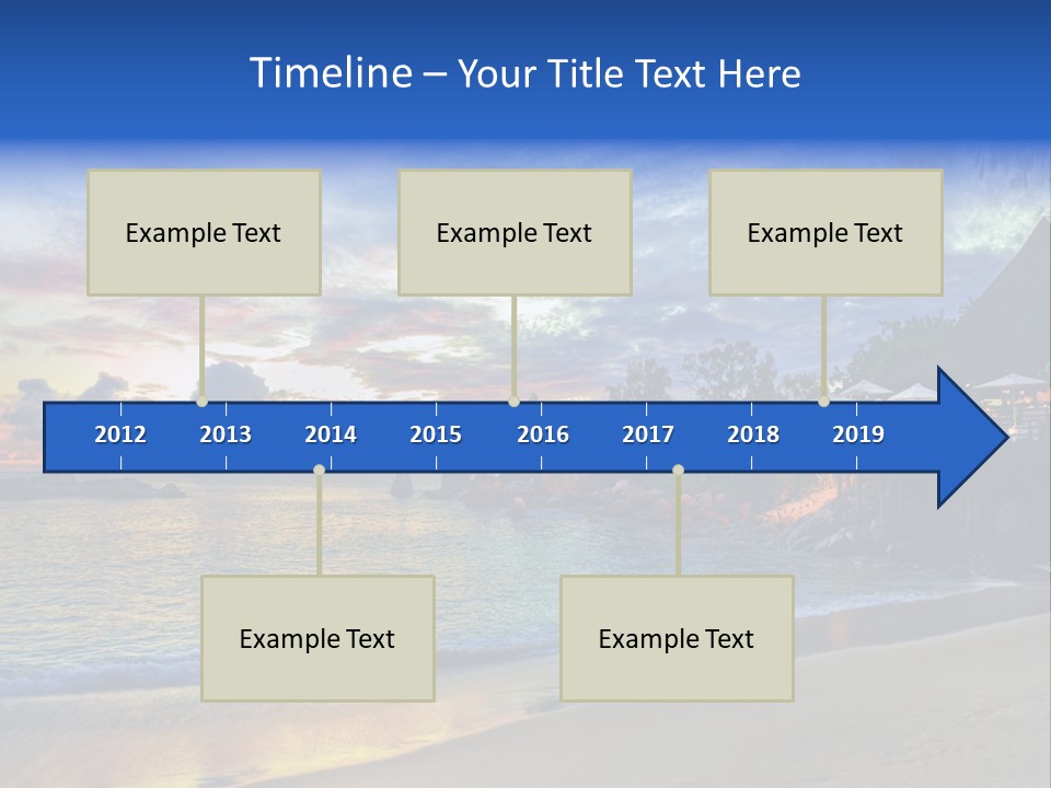 A Beautiful Sunset On A Tropical Beach Powerpoint Template PowerPoint Template