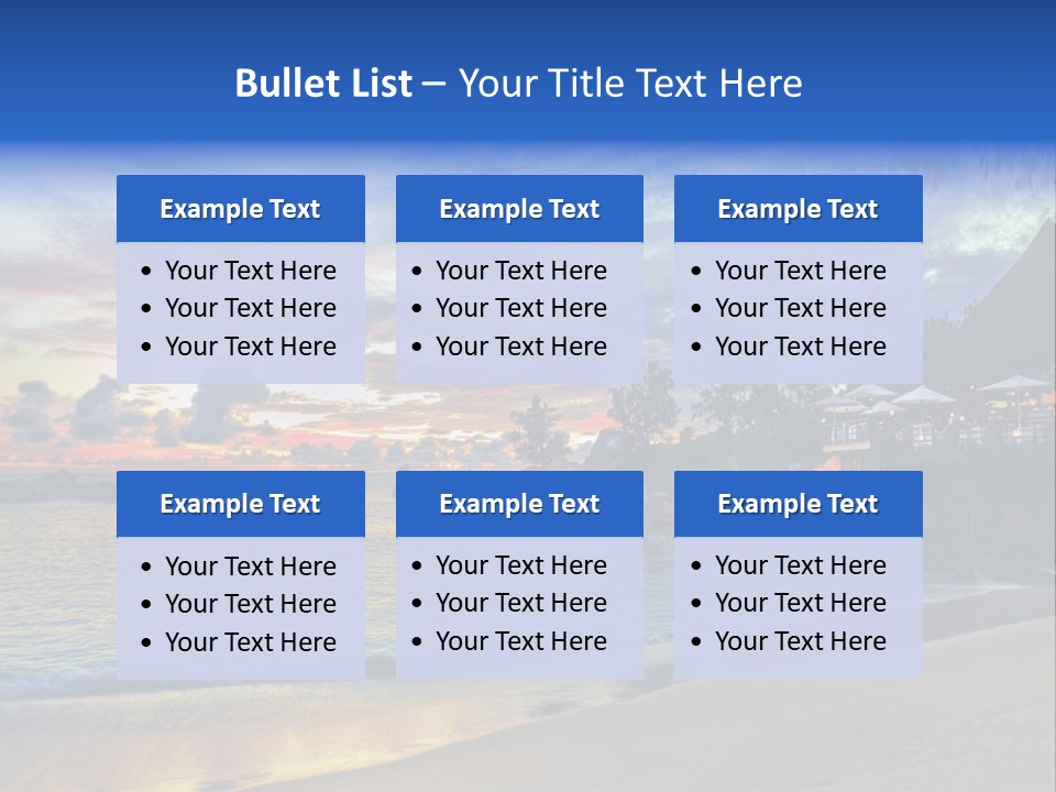 A Beautiful Sunset On A Tropical Beach Powerpoint Template PowerPoint Template