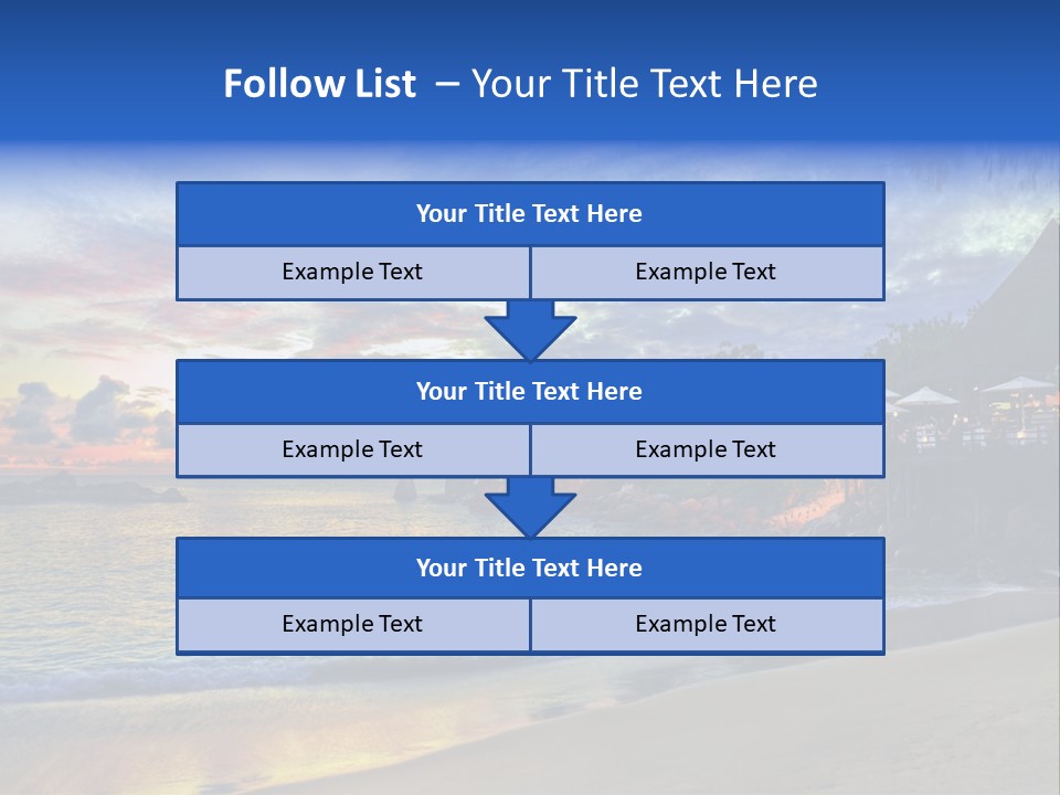 A Beautiful Sunset On A Tropical Beach Powerpoint Template PowerPoint Template